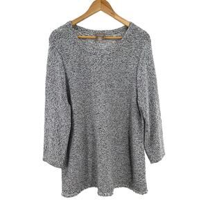 Chico’s Size 3 Gray Sweater with Fringed Bottom Size 16/18- Comfy &‎ Stylish!